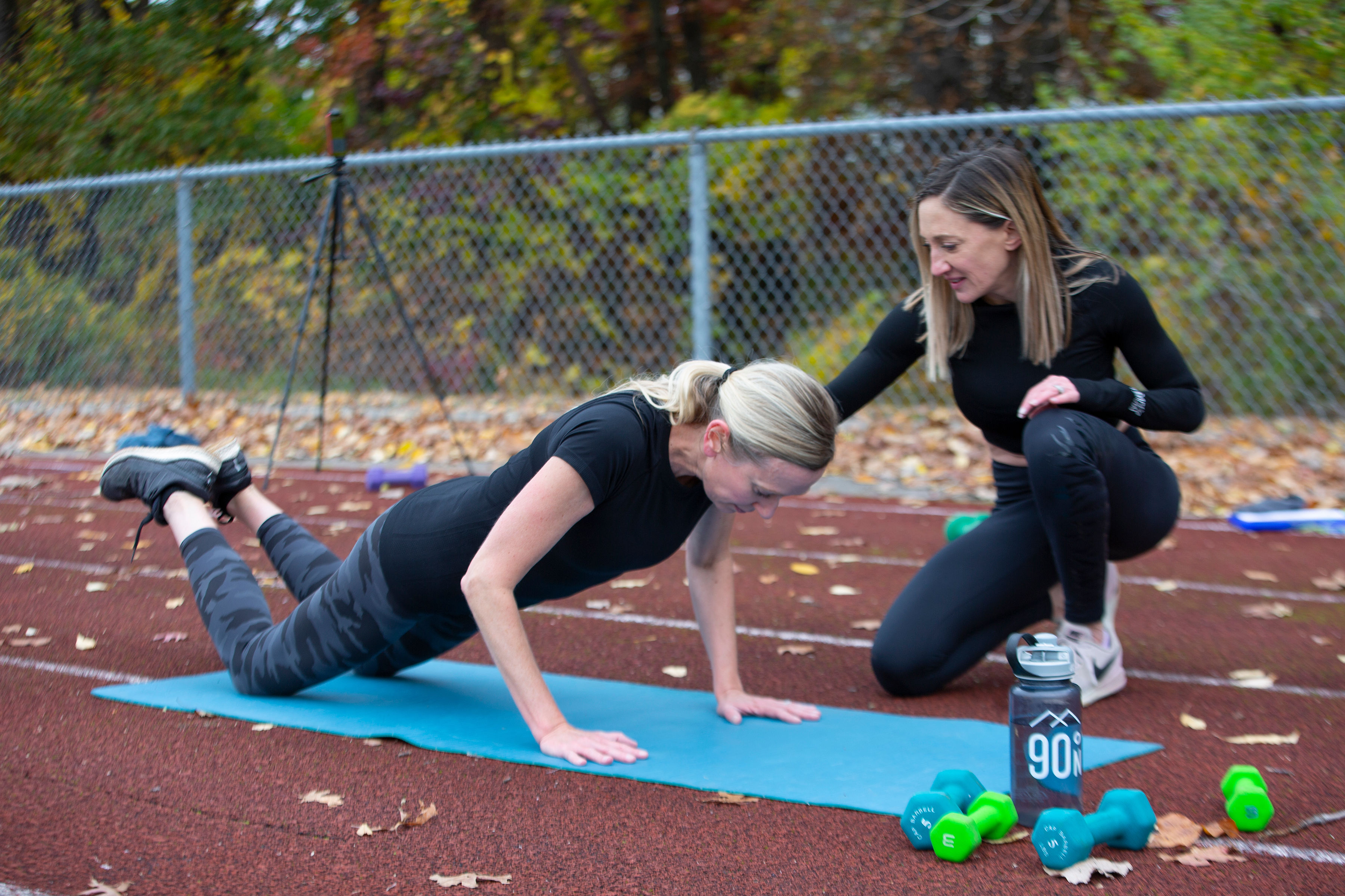 Brenna coaching a client